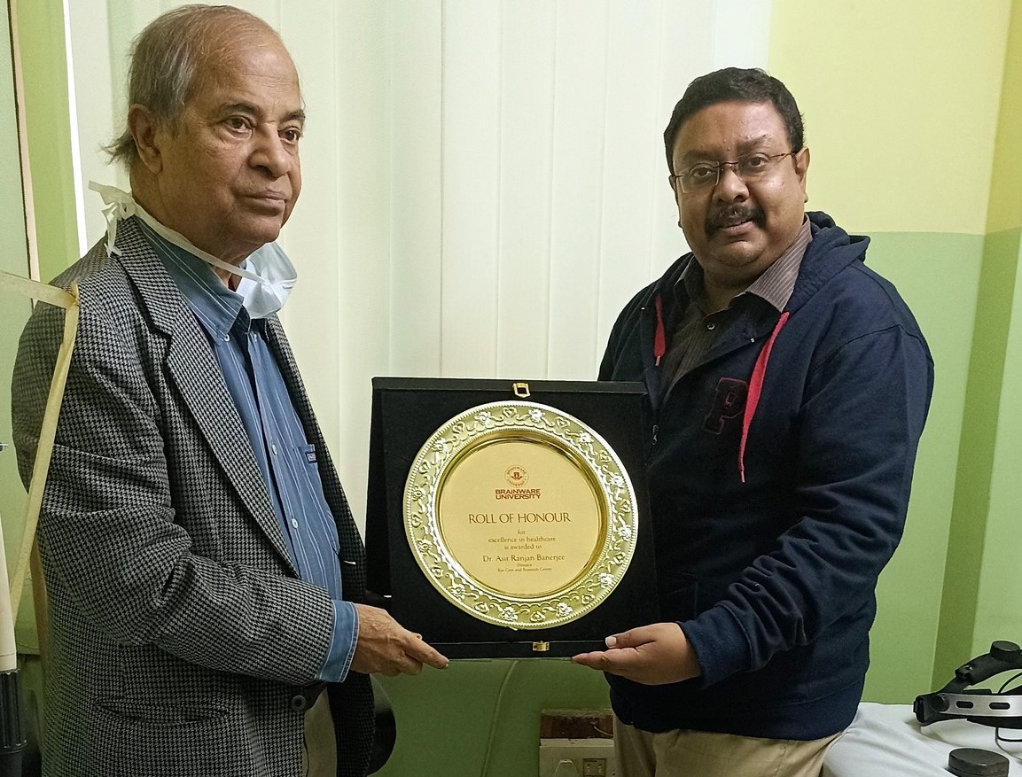 Brainware University rolls Honour for Excellence in Healthcare to renowned Ophthalmologist Dr. Asit Ranjan Banerjee