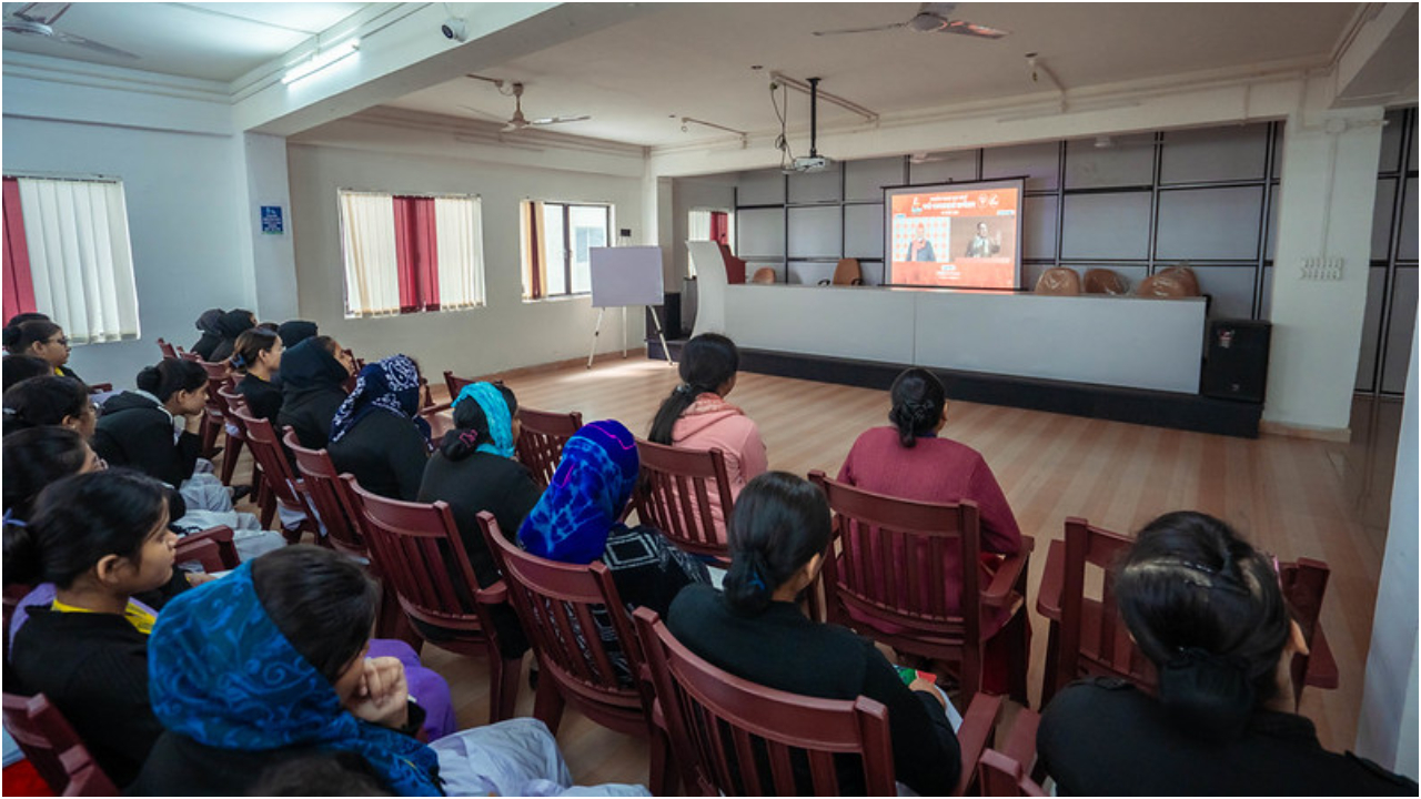 Students from Institute of Nursing attend PM Modi’s session with 1st time voters