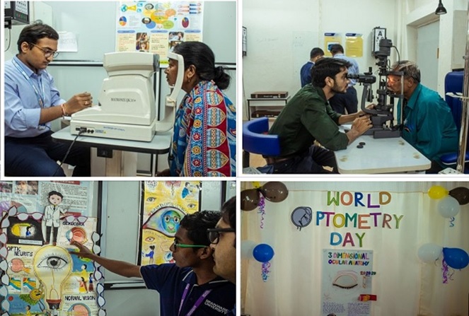 Students in action on 'World Optometry Day'