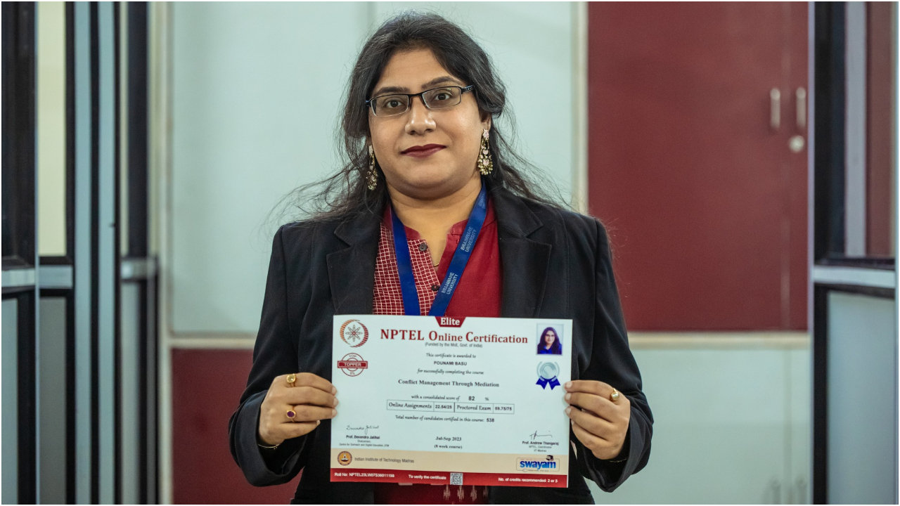 Celebrating Success: Dr. Pounami Basu among 5% in NPTEL Online Certification course