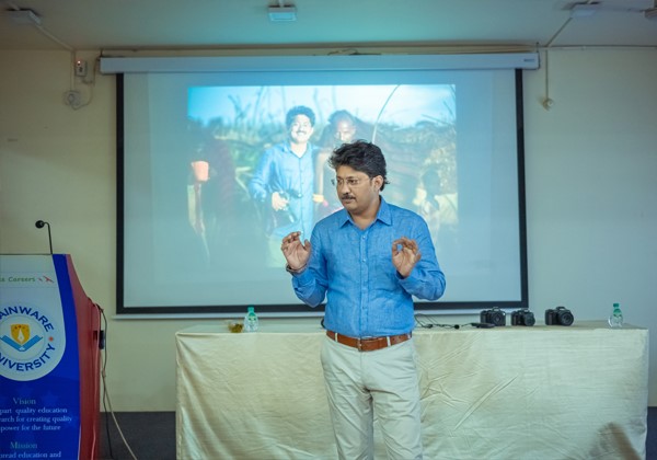 Canon Brand Ambassador and Nat Geo photographer Apratim Saha conducts a workshop with Media Science students