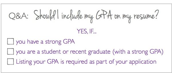 Including GPA on resume