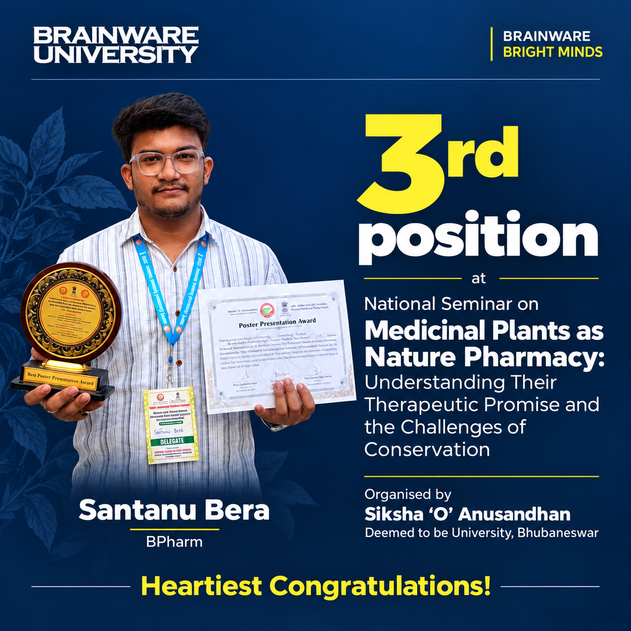 Santanu Bera Student Achievement
