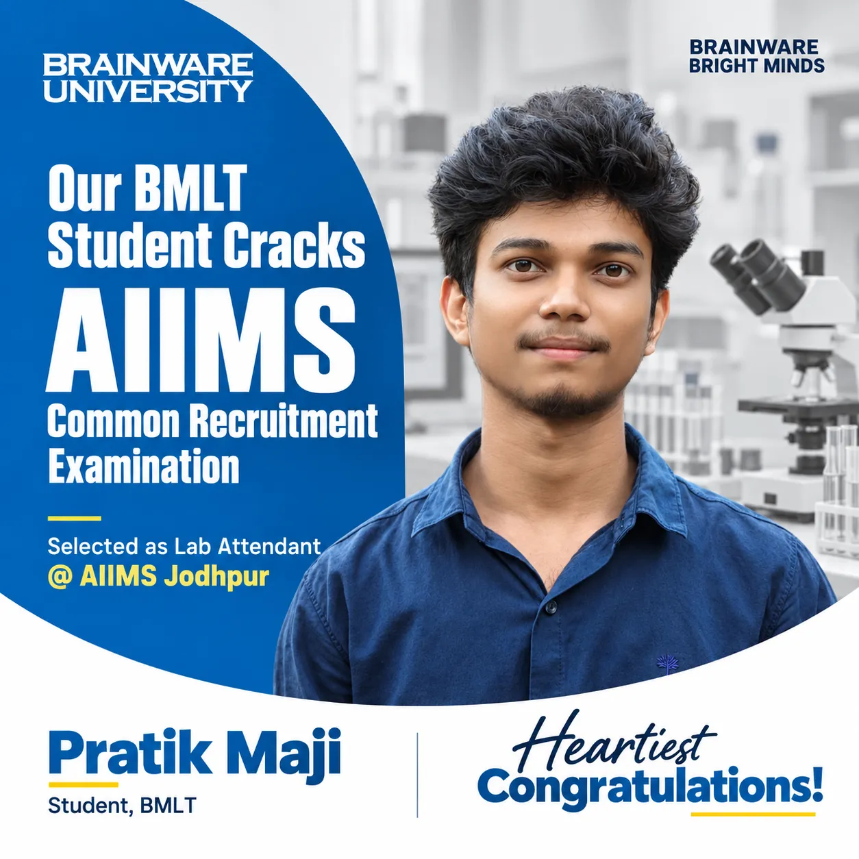 Pratik Maji Selected for AIIMS Jodhpur