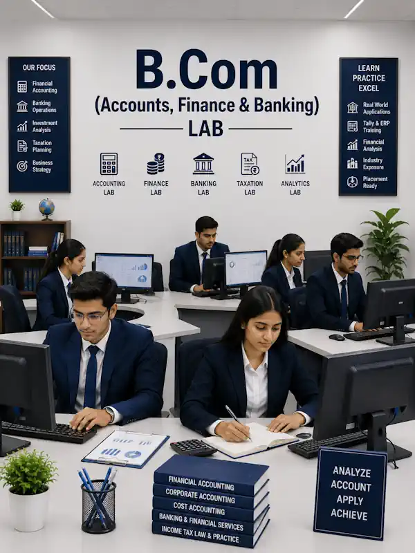 Bcom classroom and students