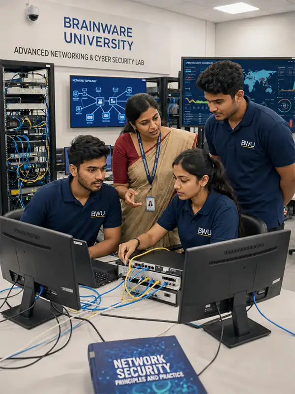 msc advanced networking cyber security students in lab