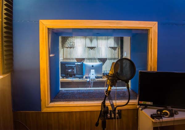 Professional sound recording session