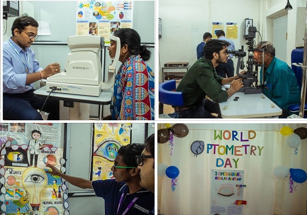 Students in action on 'World Optometry Day'