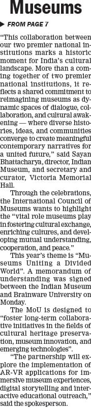 BWU Signs MoU with Indian Museum 18-5-26 - TThe Telegraph