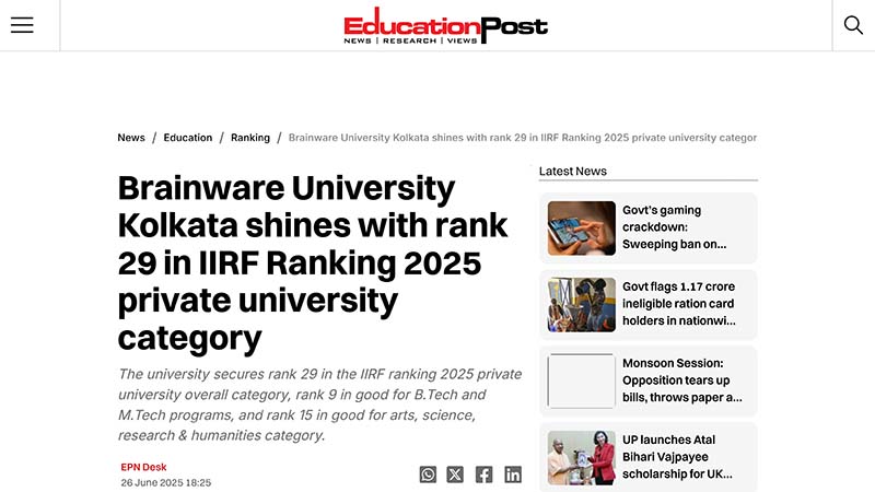 Education Times IIRF Ranking June 26, 2025 - The Statesman