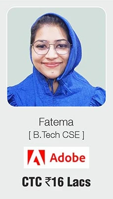 BTech CSE student fatema got placed in Adobe