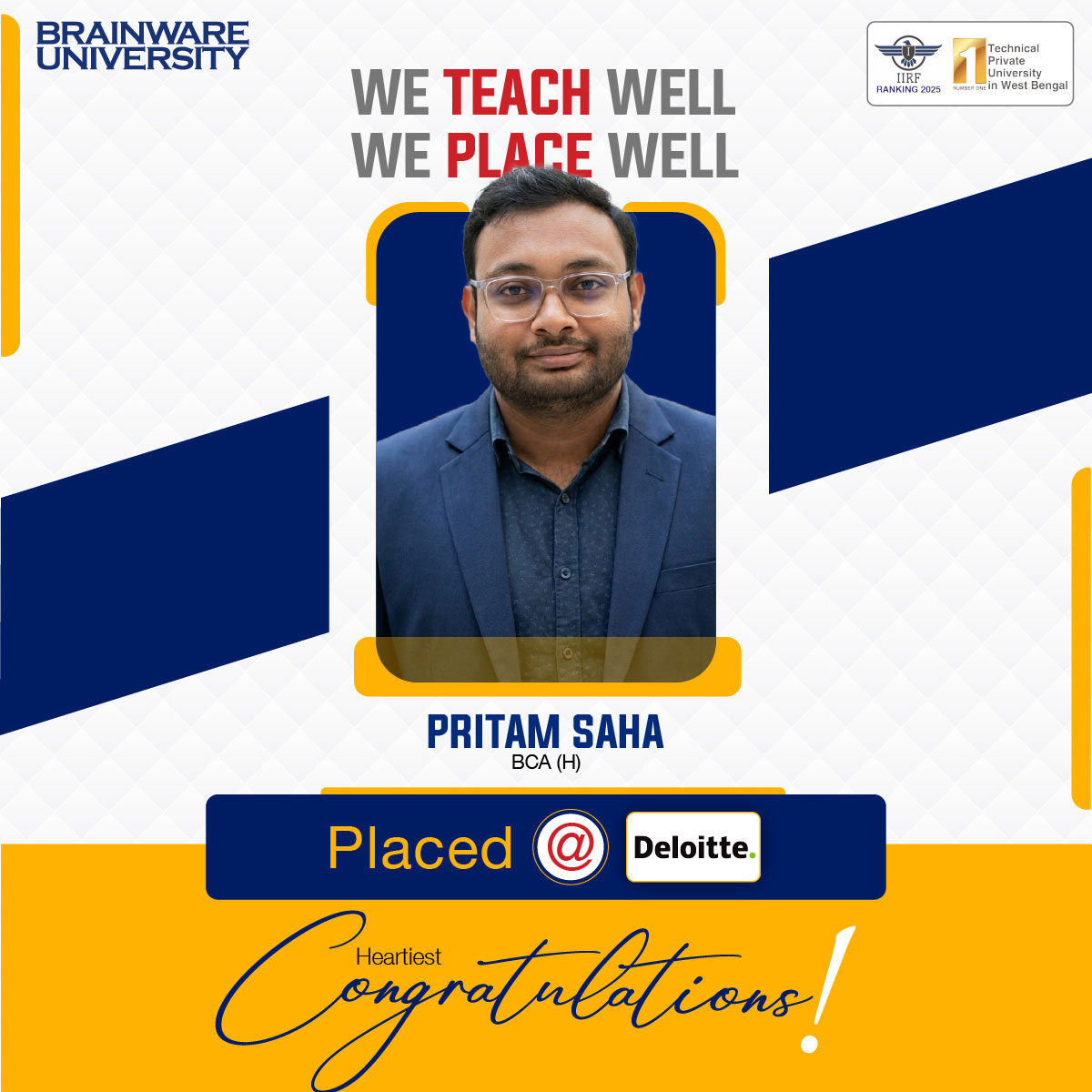 Pritam Saha | BCA | Placed @Deloitte