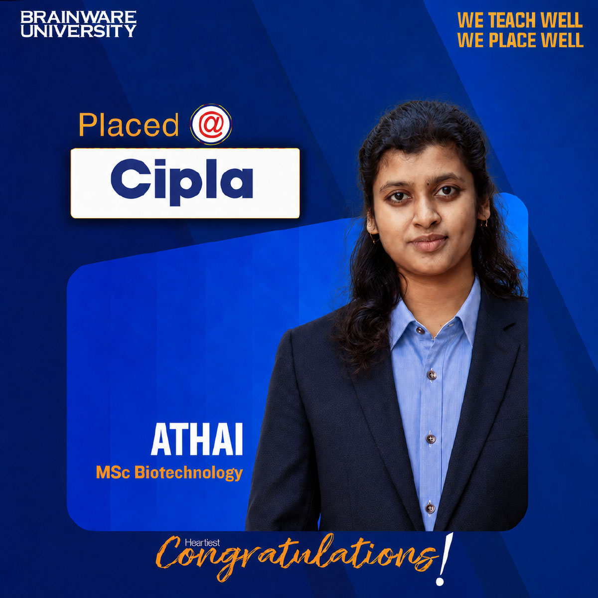 Athai Saha | MSc Biotechnology | Placed @Cipla