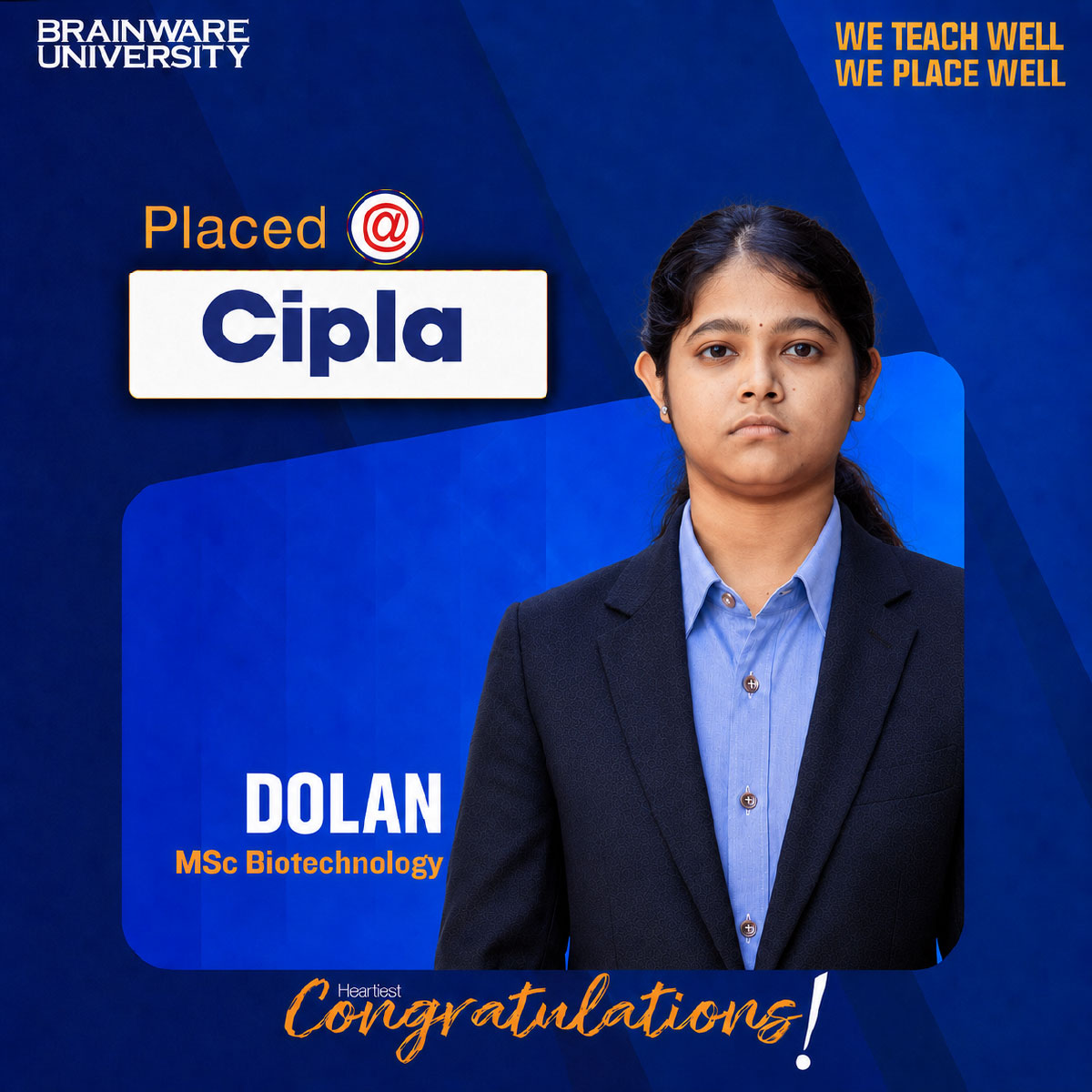 Dolan Banerjee | MSc Biotechnology | Placed @Cipla