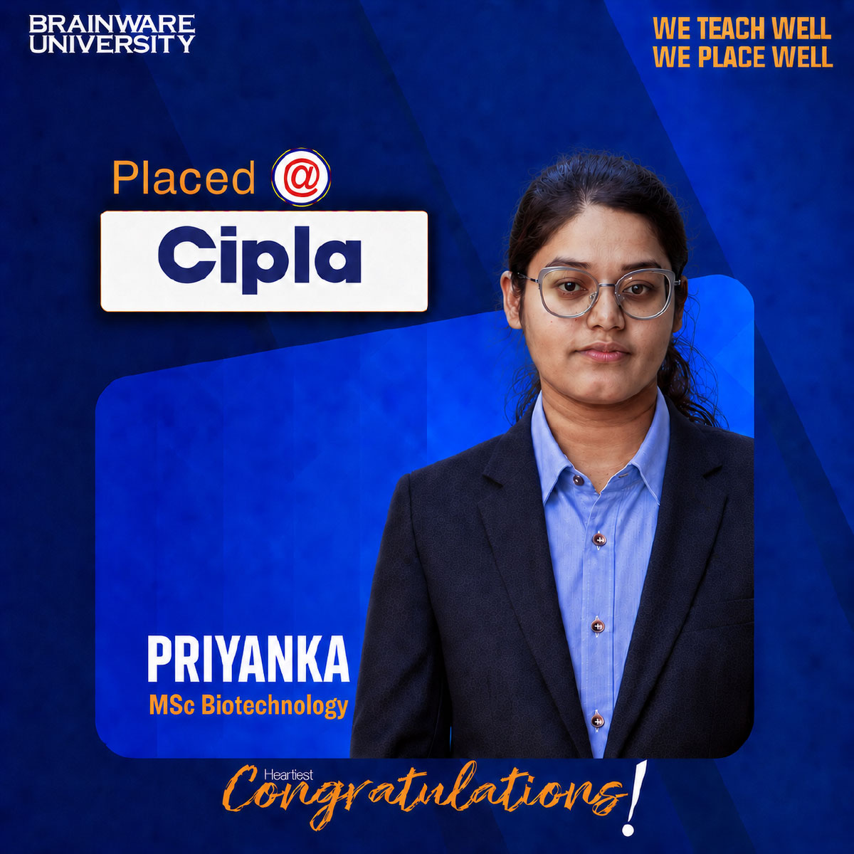 Priyanka Ghosh | MSc Biotechnology | Placed @Cipla