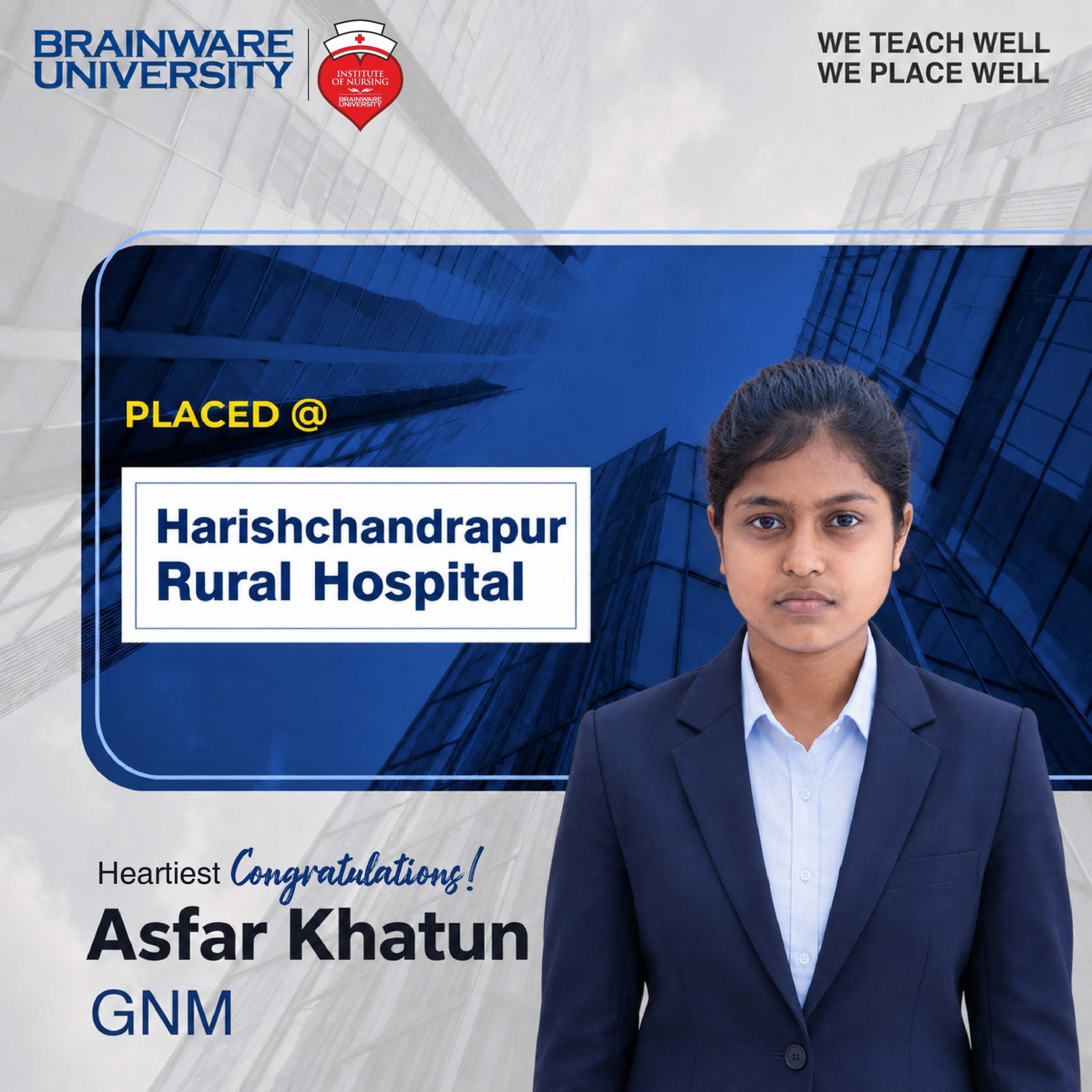 Asfar Khatun | GNM | Selected @ Harishchandrapur Rural Hospital