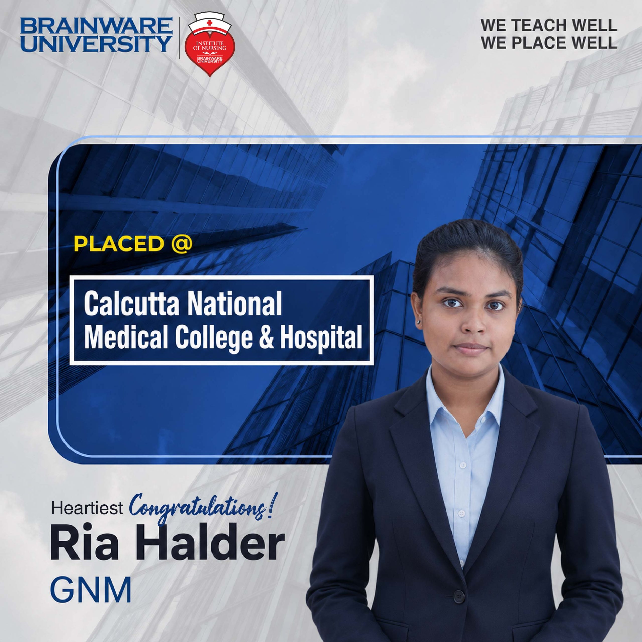 Ria Halder | GNM | Selected @ Calcutta National Medical College & Hospital