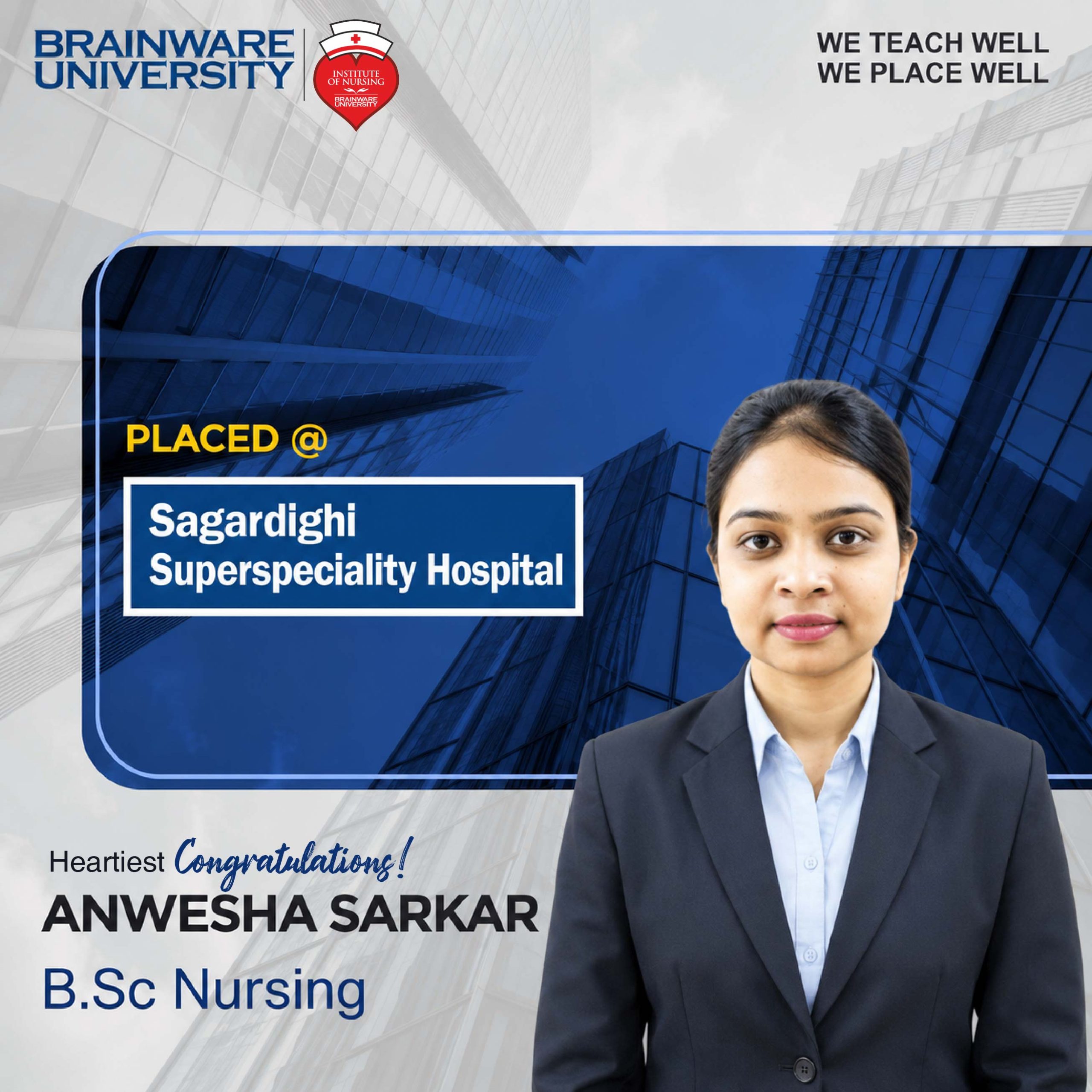 Anwesha Sarkar | BSc Nursing | Selected @ Sagardighi Superspeciality Hospital