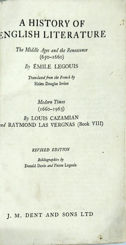 A History Of English Literature