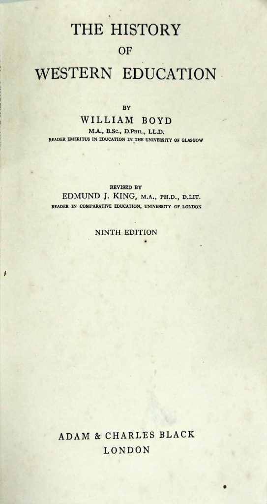 The history of western education