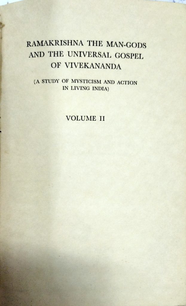 Ramakrishna the man-gods and the universal gospel of Vivekananda