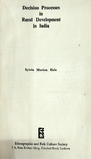 Decision process in rural development in India