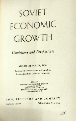 Soviet economic growth: conditions and perspectives