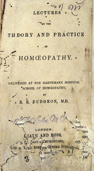 Lectures on the theory and practice of homeopathy