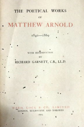 The poetical works of Matthew Arnold
