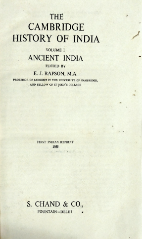The Cambridge history of India (V1): ancient India